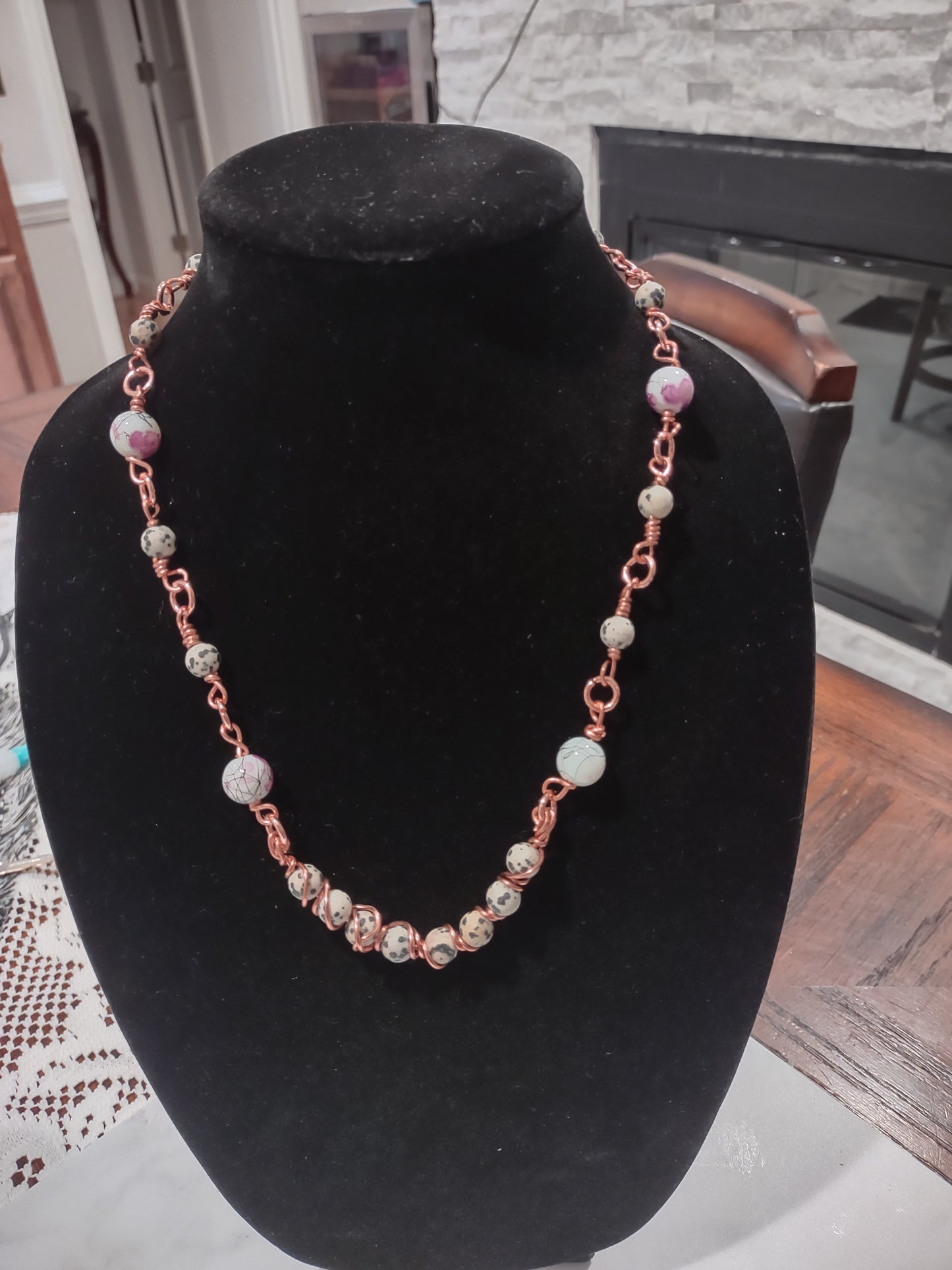 Wire Wrapped beaded necklace