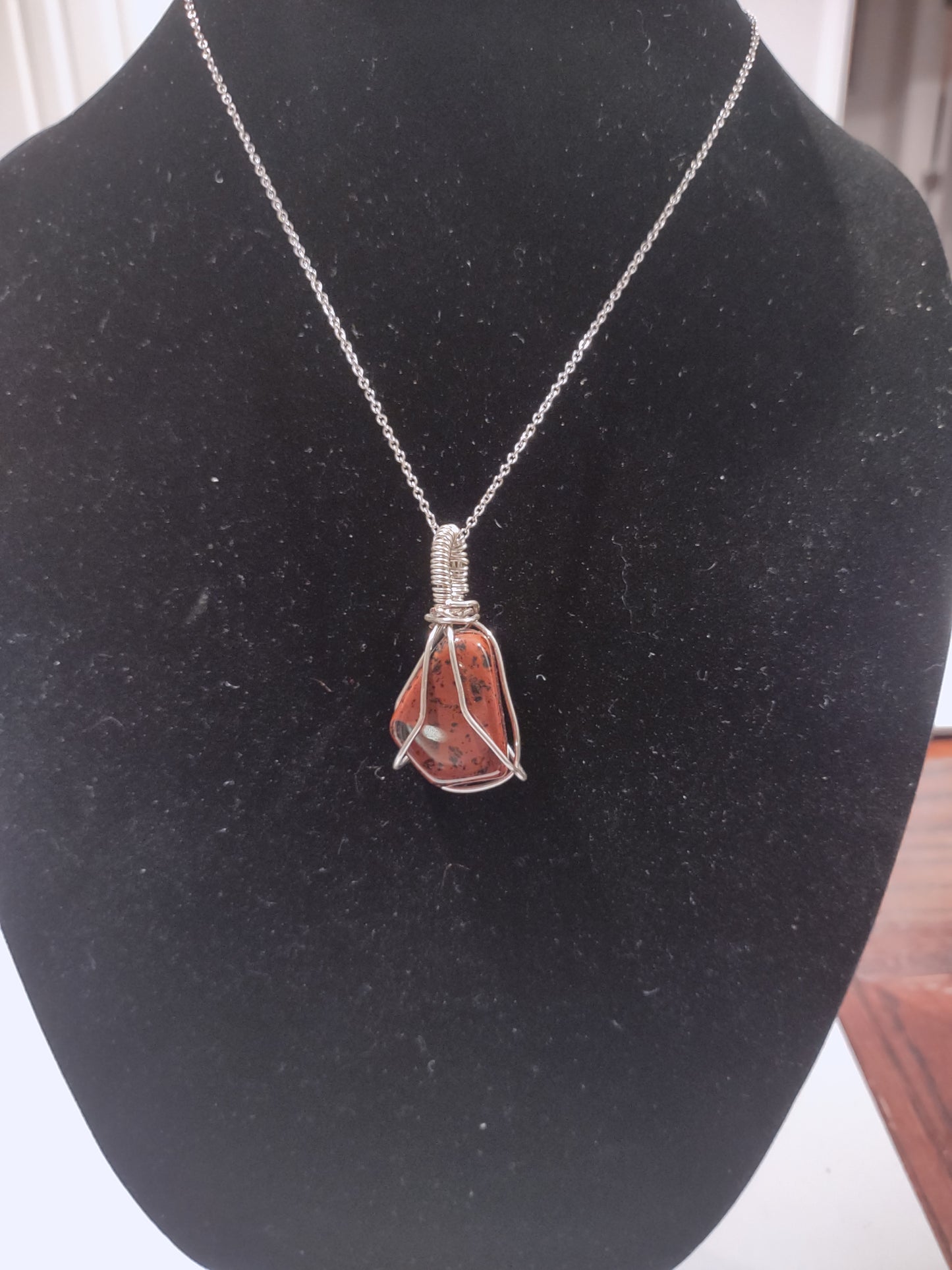 Red Mahogany Obsidian pendant necklace