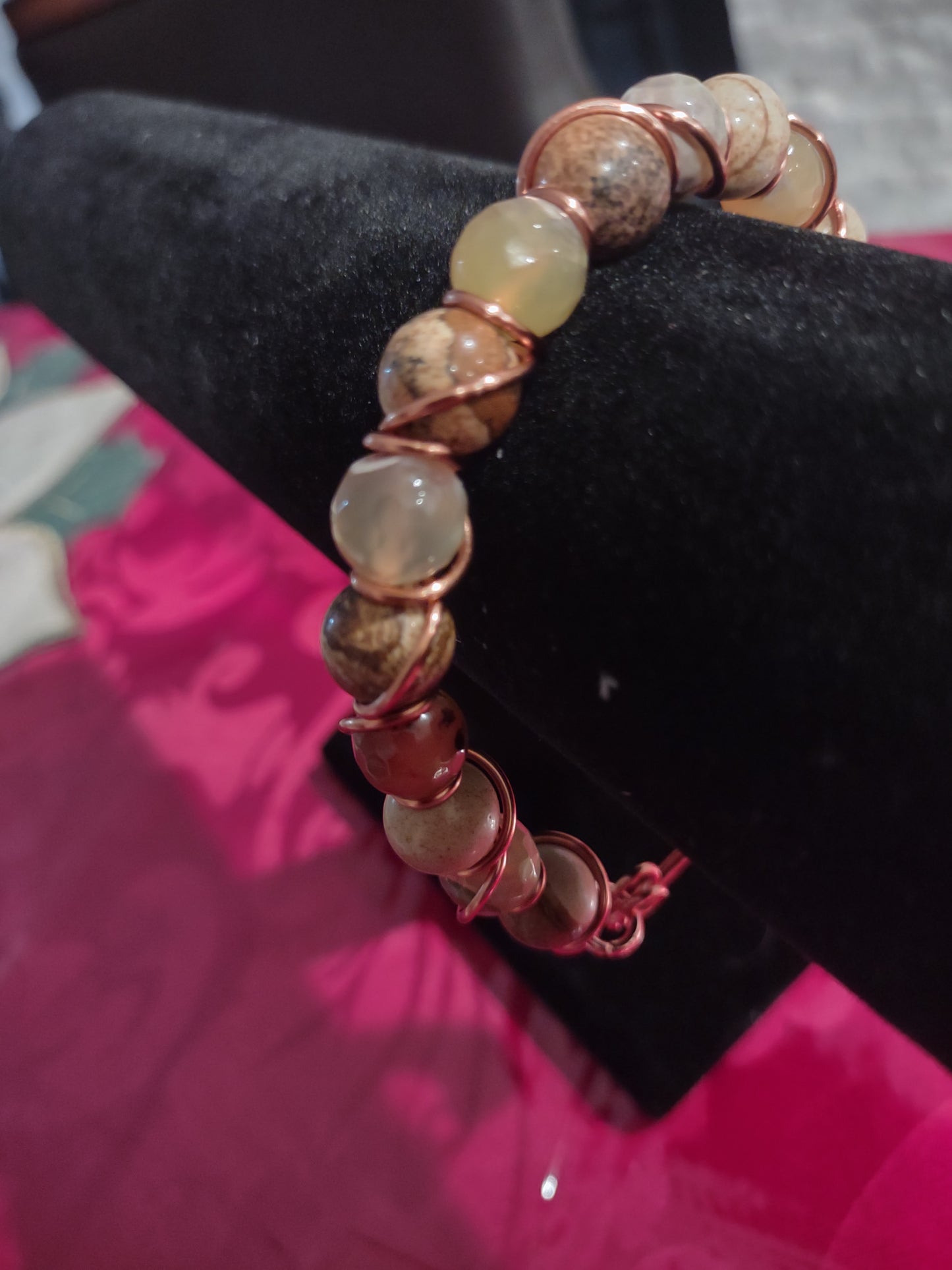 Jasper variety wire Wrapped bracelet